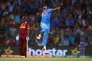MUMBAI, INDIA - MARCH 31: Jasprit Bumrah of India celebrates after taking the wicket of Chris Gayle of the West Indies  during the ICC World Twenty20 India 2016 Semi Final match between West Indies and India at Wankhede Stadium on March 31, 2016 in Mumbai, India.  (Photo by Ryan Pierse/Getty Images)